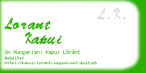 lorant kapui business card